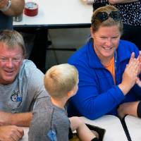 A family enjoys the races
